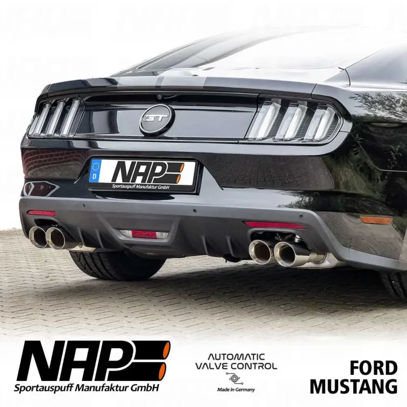 NAP Klappenauspuff Ford Mustang 2015 5.0 V8 | doppelflutig, inkl. Heckschürze